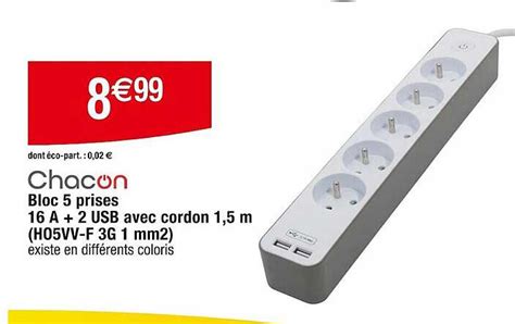 Promo Bloc Parafoudre 6 Prises 2 Usb Chez Brico Cash ICatalogue Fr