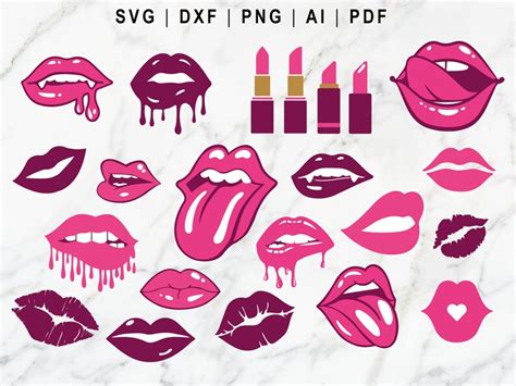 Lips Svg Kiss Svg Dripping Lips Svg Png Dxf Ai Pdf File Etsy België