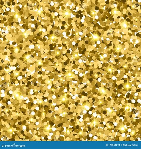 Gold Glitter Seamless Pattern Stock Vector Illustration Of Gloss