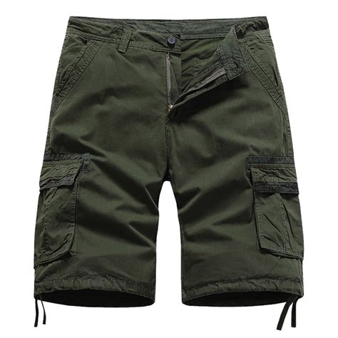 Jumesgu Mens Cargo Shorts With Elastic Waist Drawstring And Zipper