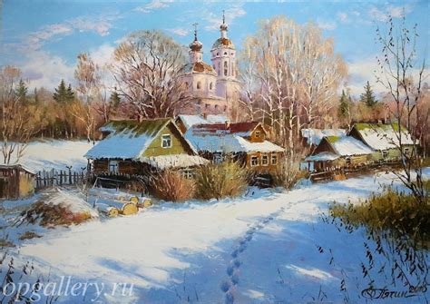 «Зимняя деревня». 50×70 см. Холст, масло. Цена: 50 000 рублей ...