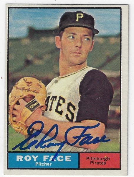 Autographed Elroy Face Pittsburgh Pirates 1961 Topps Card Main Line