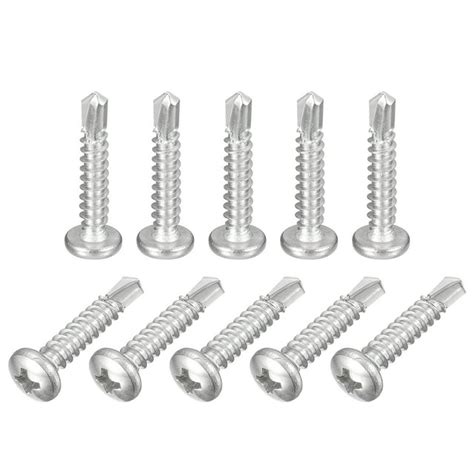 10 X 1 Self Drilling Screws 10 Pack Phillips Pan Head Self Tapping Screws