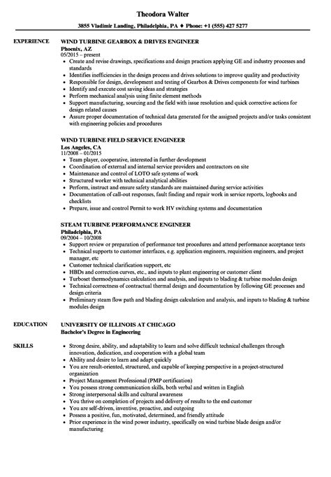 Turbine Engineer Resume Samples | Velvet Jobs