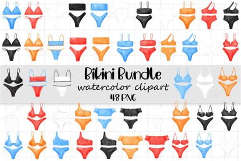 Bikini Bundle Swimwear Summer Clipart Graphic By Saltyarts Creative Fabrica