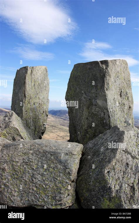 Adam And Eve The Two Famous Summit Blocks On Tryfan A Mountain In The