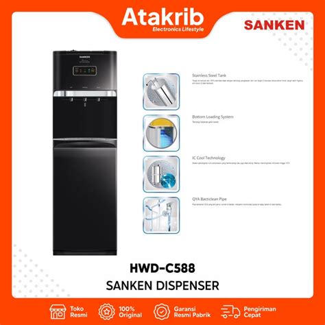 Jual Sanken Dispenser Hwd C Galon Bawah Xtaria Pro Series Led