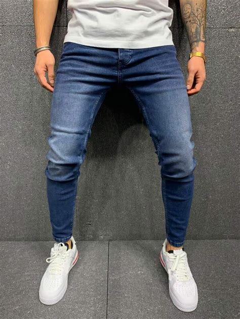 Einfarbige Jeans Mit Schr Gen Taschen Aktuelle Trends G Nstig Kaufen