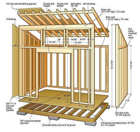 8x12 Lean To Shed Plans Blueprints For Slant-Roofed Building | Building a storage shed, Wood ...