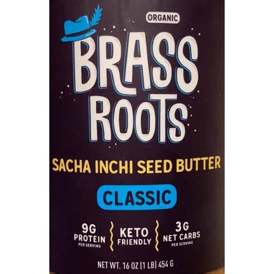 Carbs In Brass Roots Organic Sacha Inchi Seed Butter Classic Carb