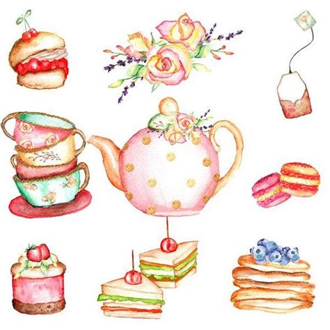 High Tea Clipart High Tea Party High Tea Watercolor Clipart Etsy Uk