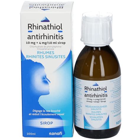 Rhinathiol Antirhinitis 10mg 4mg 10ml Rhumes 200 Ml Farmaline