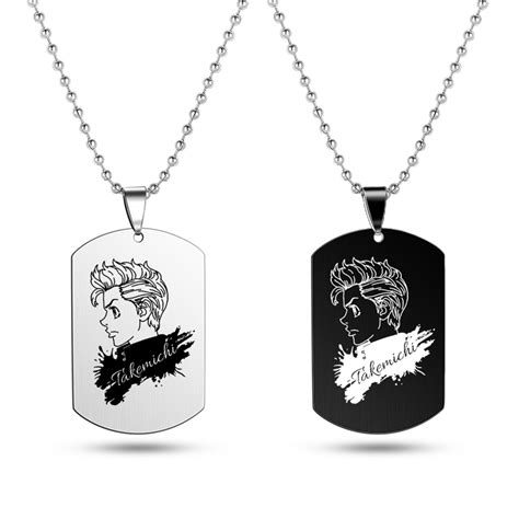 Black Silver Stainless Steel Anime Tokyo Revengers Figure Pendant