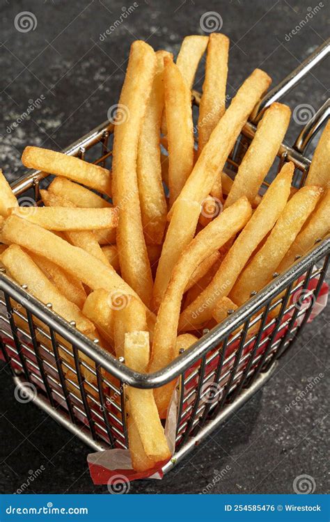 Vertical And Closeup Shot Of The French Fries Stock Photo Image Of