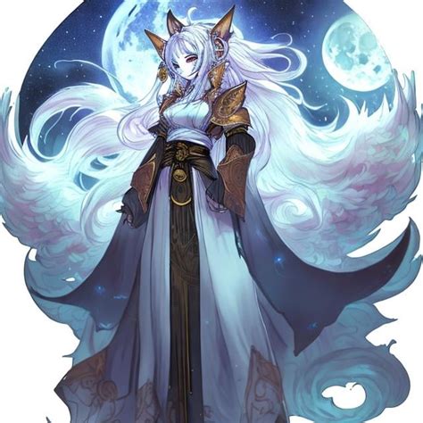 Celestial Summoner Female Kitsune In The Moonlight