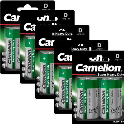 Camelion Super Heavy Duty Mono D R20 Zink Kohle Batterie 5 X 2er