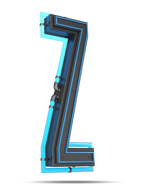 D Alphabet With Blue Neon Light Effect D Rendering Png