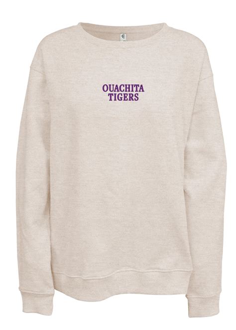 Ouachita Tigers Fleece Boyfriend Crew Sweatshirt Ouachita Campus Store