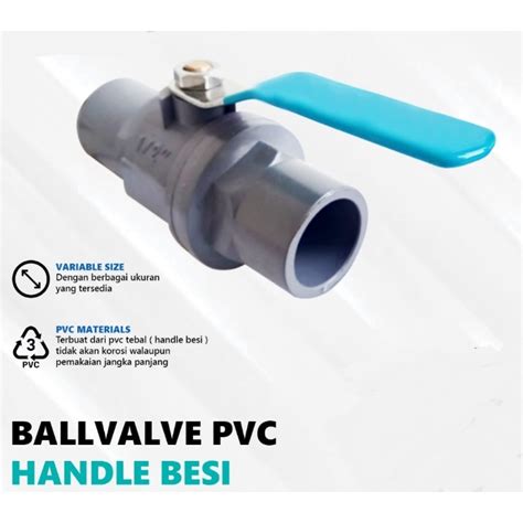 Jual Stop Kran Ball Valve Ballvalve Pvc Gagang Besi Gomeo Mdn Shopee