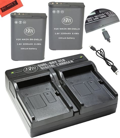 Bm Premium Pack Of En El Batteries And Usb Dual Battery Charger For