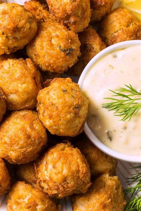 Easy Crab Balls With Tartar Sauce Baked Crab Cake Bites Izzycooking