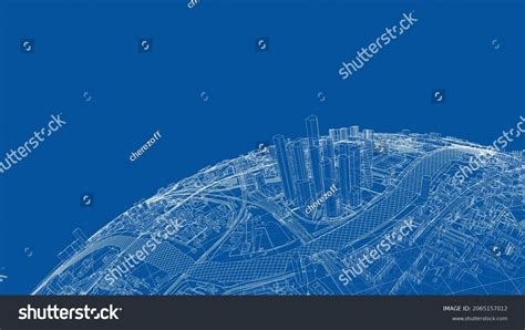 D City Sphere Vector Rendering D Stock Vector Royalty Free