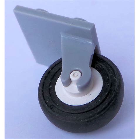 Lego Medium Stone Gray Plate X With Wheel Holder And White Wheel