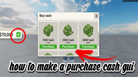 How To Make A Purchase Cash Gui In Roblox Studio YouTube