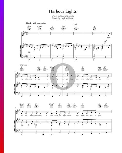 Harbour Lights Vera Lynn Piano Sheet Music Oktav