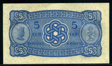 Norway banknotes 5 Norwegian krone banknote of 1943|World Banknotes ...