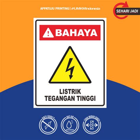 Jual Stiker Awas Bahaya Listrik Tegangan Tinggi Shopee Indonesia