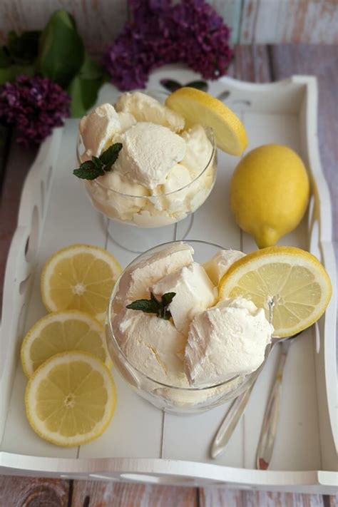 Homemade Lemon Ice Cream Creamy Egg Free Recipe