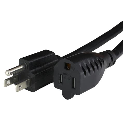 Buy 8FT NEMA 5-15 15A 125V Extension Cord - BLACK