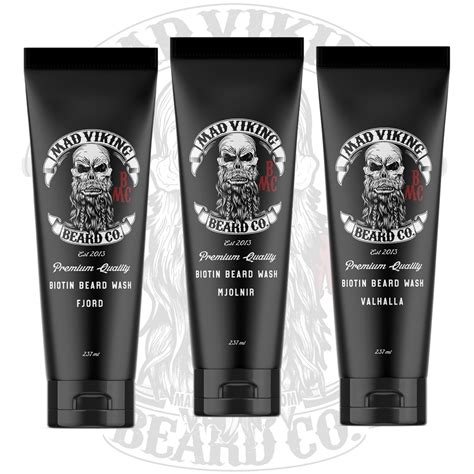 Biotin Beard Wash 3 Pack 16 Scents All Natural Mad Viking Beard