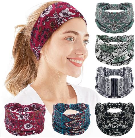 Headbands For Women 6 Pcs Wide Boho Headbands Elastic