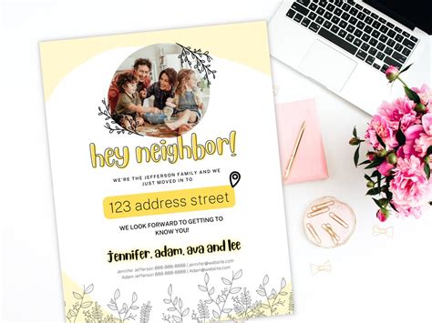 Neighbor Introduction Letter Template Hi Neighbor Were New Etsy