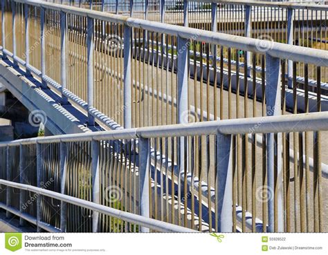 Metal Pedestrian Walking Overpass Railing Pattern Stock Photo Image