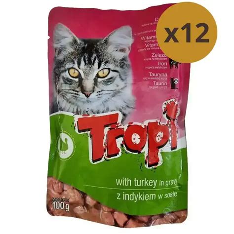 Пауч за Котка Tropi Пуешко 12 броя