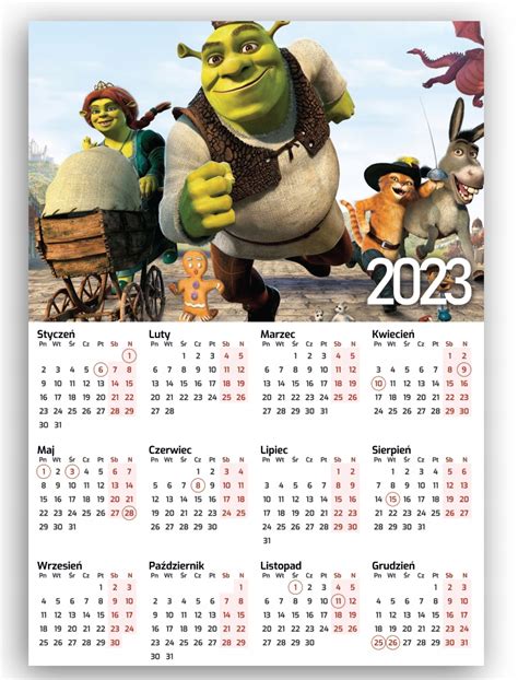 KALENDARZ PLAKATOWY A4 PDM SHREK 02 2023 12720537857 Oficjalne