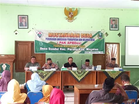 Musdes Penetapan Perubahan APBDes 2022 Desa Sundul Kecamatan Parang