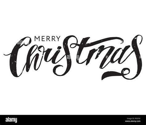 Christmas Lettering Calligraphy Brush Text Holiday Vector Illustration