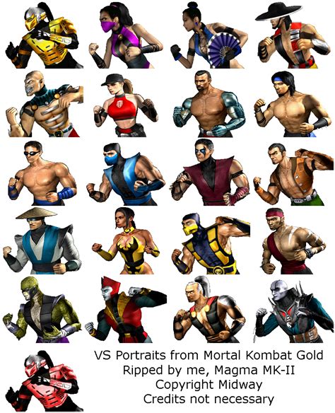 The Spriters Resource Full Sheet View Mortal Kombat Gold Vs Portraits