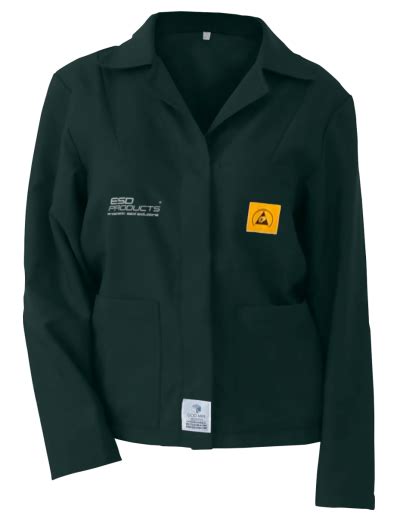 ESD Jacket 1/3 Length ESD Smock Dark Green Female S Antistatic Clothing ESD Garment