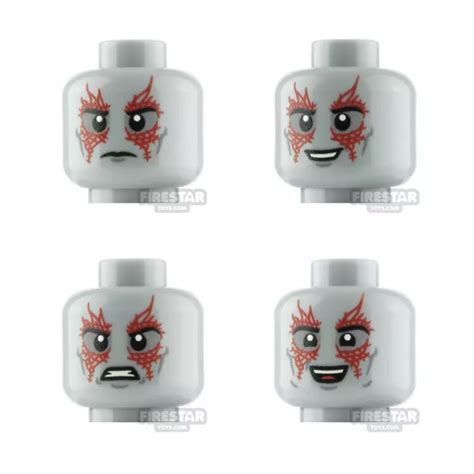 Firestar Custom Printed Minifigure Head Sh Drax 4 Pack