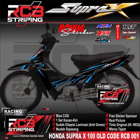 Jual Striping SUPRA X 100 OLD Sticker Striping Variasi List HONDA