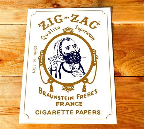 Classic Zig Zag Man Rolling Papers 24x36 Chronic Poster Etsy
