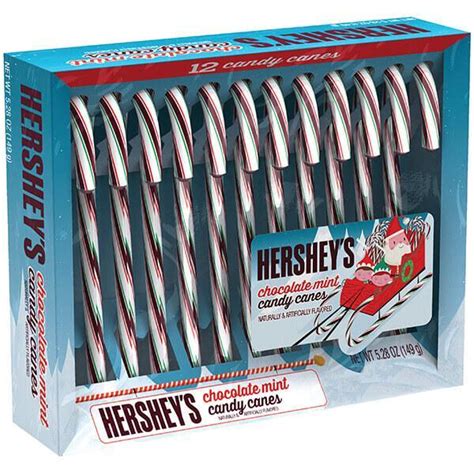 Hershey's Chocolate Mint Candy Canes: 12-Piece Box | bestcandyshop