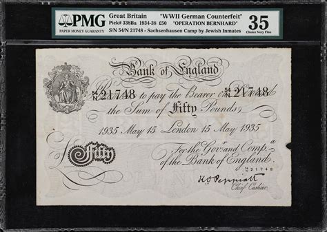 Great Britain Bank Of England 50 Pounds 1935 P 338ba Operation