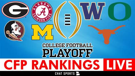 College Football Playoff Top 25 Rankings 2023 Live Youtube