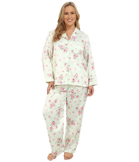 Lyst Carole Hochman Plus Size Packaged Brush Back Satin Pajama In Green